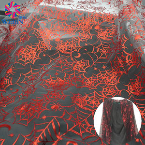 מותאם אישית פוליאסטר רדיד טולה בד רשת העכביש חם חותמת הדפסה מנצנץ רשת עכביש בד ליל כל הקדושים - Product Image 2