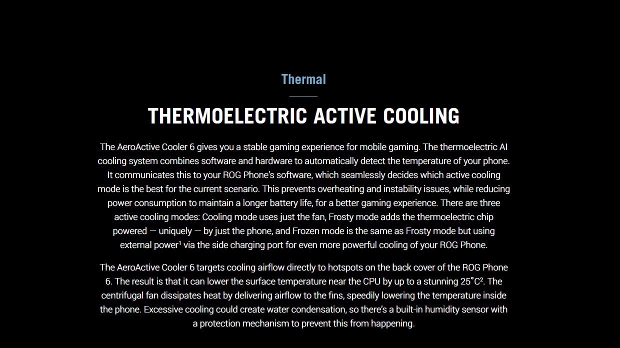 Original New ROG Phone 6 AeroActive Aero cooling fan cooler Debuts World First Mobile Clip-On Thermoelectric Cooler