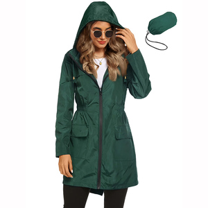 Chaqueta <span class=keywords><strong>Cortavientos</strong></span> Ligera Vintage para <span class=keywords><strong>Mujer</strong></span>, Parka con Capucha, Transpirable, Tejida, Larga, Impermeable, con Bolsillos - Product Image 6