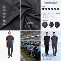 Polo de travail personnalisé pour homme avec logo, ensemble uniforme à col rabattable, manches courtes, t-shirt décontracté pour personnel avec poche, antibactérien