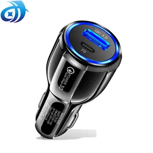 Cargador de coche de carga rápida 3.1a/qc 3,0, adaptador de carga rápida Usb Dual, tipo de cargador para teléfono inteligente