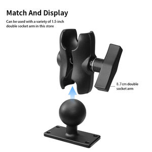 VINmounts Tête sphérique 1,5", base 4 trous 25.4*63.5mm, alliage d'aluminium, compatible avec bras double douille taille C - Product Image 3