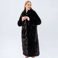 Langer Wintermantel für Damen im College-Stil mit Stehkragen haube und lässiger Oberbekleidung aus Nerz mit Polyester futter