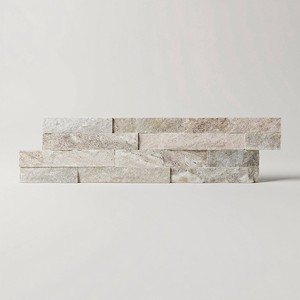 Muretto in Quarzo Bone 15x55 cm 25 mm Finitura Opaca Bordi Irregolari Piastrella in Pietra Naturale - Product Image 1