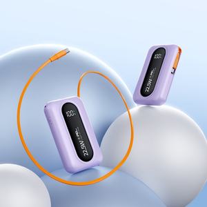 Batterie externe haute capacité 20000mAh 10000mAh avec câbles intégrés, logo personnalisé, charge rapide PD22.5W, pour l'extérieur - Product Image 1