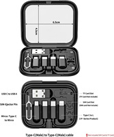 Cable de Datos USB Multifuncional de 60w 3A, Carga Rápida, Kit de Cable de Carga USB C 6 en 1 con Espejo, Adaptador de Viaje para Teléfono