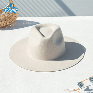 <span class=keywords><strong>Chapeau</strong></span> Fedora unisexe personnalisé à large bord en feutre de laine, style Panama, avec ruban uni, pour l'extérieur, décontracté ou pour les fêtes - Product Image 6