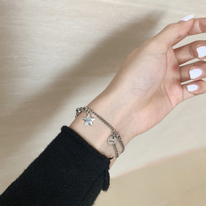 S925 สร้อยข้อมือเงินแท้รูปดาวสำหรับผู้หญิงสไตล์เกาหลีเรียบง่ายเครื่องประดับนักเรียนอินเทรนด์สวมใส่ได้ทุกวัน - Product Image 2