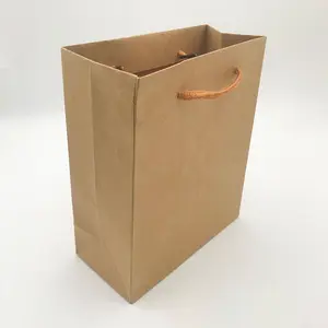HDPK Brown Luxury Gift Paper Bags Gift Boxes Outer Packaging Bags Customized with Your Own LOGO Eco Bags