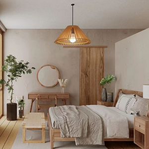 Lustre triangulaire <span class=keywords><strong>en</strong></span> rotin chinois, style japonais, pour restaurant, maison, restaurant rétro, lanterne <span class=keywords><strong>en</strong></span> <span class=keywords><strong>corde</strong></span> pour hot <span class=keywords><strong>pot</strong></span>, lampe artistique <span class=keywords><strong>en</strong></span> bambou tressé - Product Image 6