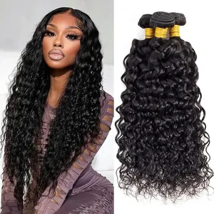 8A Water Wave Bundles100% Unprocessed Malaysian Remy Human Hair Weave Extensions Curly Deep Wave Hair Bundles