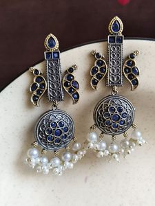 <b>Fashionable</b> Wedding Earrings Ethnic Gold Plated Round Hollow Pearl BeadsTrendding Diamond Earrings <b>Jewellery</b> - Product Image 2