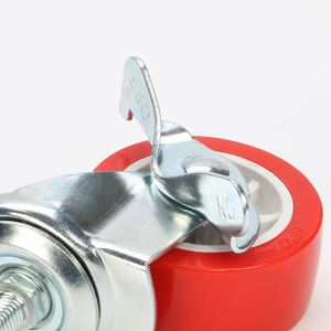 PVC Swivel Caster 2.5 Inch Threaded Stem Silent Brake Industrial Furniture Casters - Product Image 2
