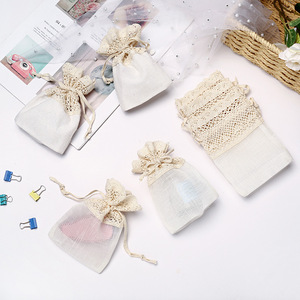 Sac à bonbons personnalisé en dentelle avec cordon de serrage, sac à bonbons pour fête d'anniversaire et de mariage, sacs-cadeaux en <span class=keywords><strong>tissu</strong></span> pour décoration de bijoux - Product Image 5