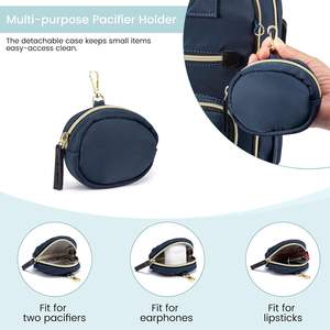 Échantillon gratuit, fabricant, sac à langer de voyage en cuir vegan de haute qualité, sac à dos pour maman et bébé - Product Image 5