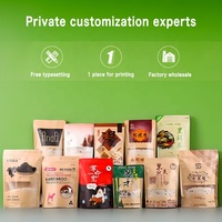 Sachets refermables autoportants 30*40+5cm en papier kraft brun avec fenêtre dépolie, thermoscellables pour l'emballage alimentaire