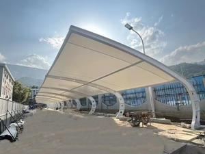 Structure de membrane tendue pour abri de voiture, toit imperméable en PVC/PVDF, abri de voiture préfabriqué, auvent pare-soleil - Product Image 1