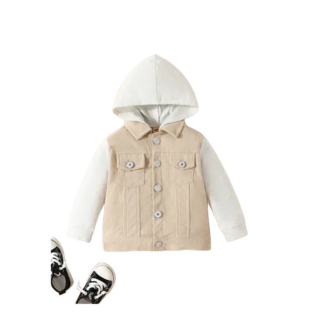 1 pz etichetta personalizzata Plaid in cotone primavera autunno neonato bambino abbigliamento per bambini ragazzi giacca di velluto a coste