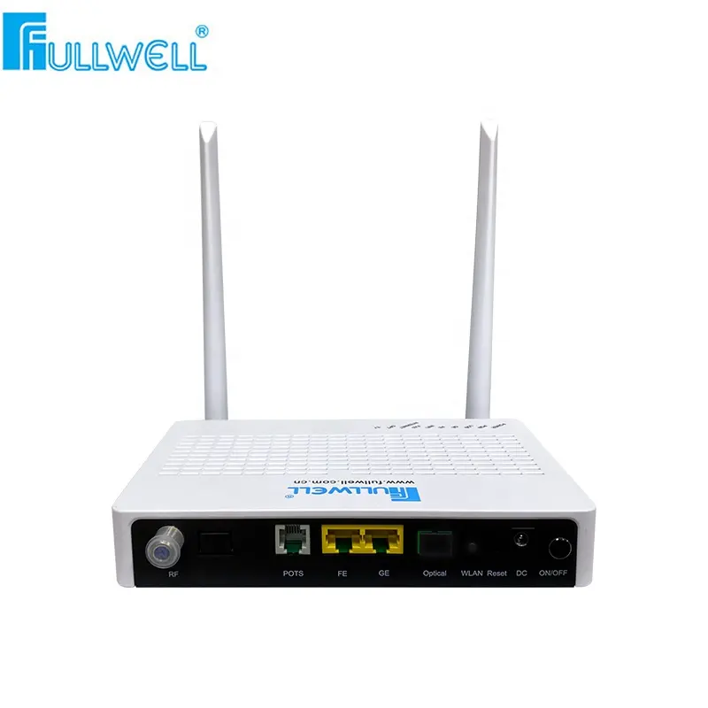 Fullwell productos de China FTTH 1GE + 1FE + RF + Wifi ONU / ONT con puerto de voz