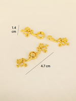Boutons de vêtements en laiton plaqué or 24 carats, creux, à motif floral en relief, fermoirs à pression, perles à sertir, fournitures pour artisanat DIY et ornements vestimentaires