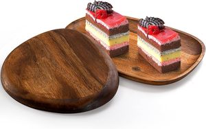 Set of 5 High Quality Acacia <strong>Wood</strong> Serving Platter and Trays Irregular Oval Solid <strong>Wood</strong> <strong>Plates</strong> Serving Tray Sets MOQ 50pcs - Product Image 4