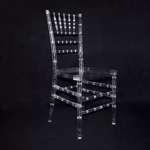 Moda ziyafet otel olay düğün açık istifleme şeffaf yemek sandalyesi Tiffany şeffaf akrilik kristal Chiavari sandalyeler