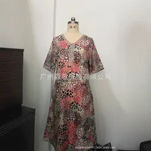 Abito Estivo da <span class=keywords><strong>Donna</strong></span> Vintage con Stampa Floreale in Pizzo Europeo, Silhouette a Linea A, Vestibilità Ampia, Lunghezza al Ginocchio, Scollo a V, Manica Corta - Product Image 2