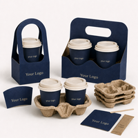Support en papier double paroi personnalisé, écologique et imperméable, pour vente en gros, idéal pour les nouilles à emporter, les cafés et l'emballage de boissons