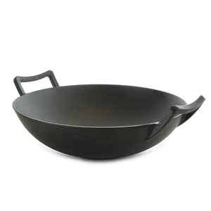 <span class=keywords><strong>Wok</strong></span> <span class=keywords><strong>en</strong></span> <span class=keywords><strong>fonte</strong></span> noir antiadhésif de grande taille, pré-assaisonné, avec doubles poignées – <span class=keywords><strong>Meilleur</strong></span> prix - Product Image 2
