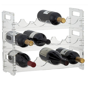 Custom Four Bottles Acrylic Wine <strong>Glass</strong> Bottle Holder <strong>Rack</strong> - Product Image 2