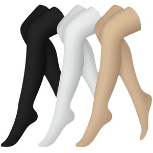 Over The Knee Compression <b>Socks</b> <b>Black</b> Nylon Solid Color For Men And Women Sports Casual Wear - Product Image 5