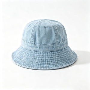 Vintage Washed <b>Light</b> Denim Unisex Bucket <b>Hat</b> Soft Distressed Wide Brim Sun Protection Casual Streetwear Spring Summer Laminated - Product Image 5