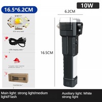 Marteau de sécurité transfrontalier T6 lampe de poche à lumière forte Zoom longue portée avertissement rouge auto-défense montée sur véhicule d'urgence L
