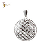 Bijoux FJ Fallon, pendentif élégant en filigrane en forme de cage, plaqué or 14 carats, base en laiton
