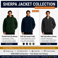 Veste en polaire Sherpa épaisse et chaude pour homme, style Teddy Bear, avec col montant et logo frontal, idéale pour l'hiver