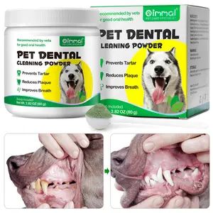 Oimmal Pet Oral Care Organic 80g Dog Teeth Brighter Whitening Smiles Dental Cleaning Powder For Dogs Prevents Dental Tartar