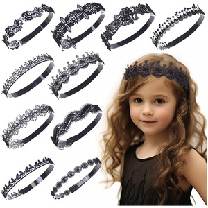 Cô Gái Ngọt Ngào Công Chúa Ren Vải Tóc Ban Nhạc Đàn Hồi Ribbon Thêu Hoa Bướm Trẻ Em Của Latin Khiêu Vũ Phụ Kiện Tóc - Product Image 1