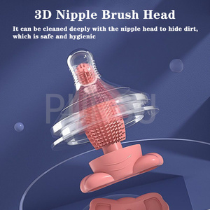 2025 Hot Selling 3-in-1 Baby <strong>Bottles</strong> Cleaner Set Straw Nipple Neck Cap <strong>Brushes</strong> <strong>Bottle</strong> Cleaning <strong>Brush</strong> Silicone Baby <strong>Bottle</strong> <strong>Brush</strong> - Product Image 4