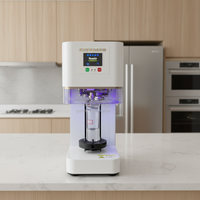 MH Nouvelle Machine de Scellage Automatique à Écran Tactile pour Gobelets en Plastique et Aluminium, Scelleuse de Bocaux PET Non Rotative