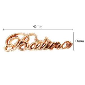 De metal logotipo personalizado placas bolsa hardware equipaje Logotipo de metal bolso grabado etiqueta de metal BAL - Product Image 2