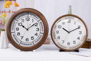 Reloj de Pared de Madera de Diseño Especial, Estilo Retro Antiguo, Decoración del Hogar, con Indicación de Días de la Semana - Product Image 2