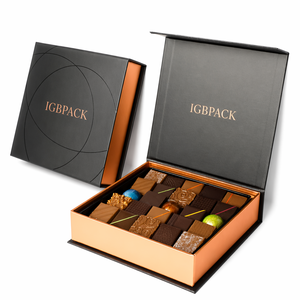 Custom Luxury Handmade Paper Cardboard <strong>Bar</strong> Dessert <strong>Dates</strong> Gift Packaging <strong>Chocolate</strong> Box with Divider Inserts Foil Logo - Product Image 1