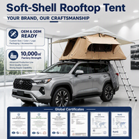 Tente de toit rigide TopFire avec échelle télescopique et matelas épais pour camping familial