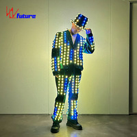 Costumes De Danse LED WL-0371 Programmables Performance Wear LED Suits Trajes De LED Veste Pantalon Chapeau Spectacle De Magie Rave Vêtements