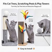 Pièces détachées pour jouet vibrant à ressort pour chat, accessoires boule moelleuse et plumes pour arbre à chat