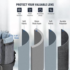 <span class=keywords><strong>Neewer</strong></span> PB012 Sac pour objectif d'appareil photo reflex numérique 144x315mm, étanche, épais et extensible, avec ouverture à glissière verrouillable - Product Image 2
