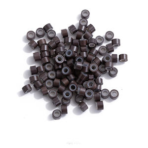 200 cuentas 5,0*3,0*3,0mm Micro anillos enlaces cuentas forradas de silicona Micro cuentas para extensiones de cabello herramientas de extensión de cabello - Product Image 4