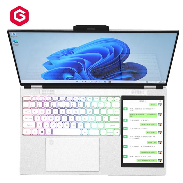 New Product 15.6 Inch + 7 Inch Ips 1080P FHD Two Monitor Intel N150 Quad Core Business Office Dual Screen Touch Laptop