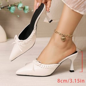 R808 Nuevos Zapatos de Tacón Alto para Mujer con Punta en Pico y Lazo, Elegantes, Cómodos y Sexys para Exteriores - Product Image 4