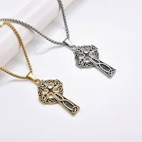 DCJRJ New Celtic Cross collana con ciondolo da uomo in stile gotico ciondolo in acciaio inossidabile regali di gioielli da uomo